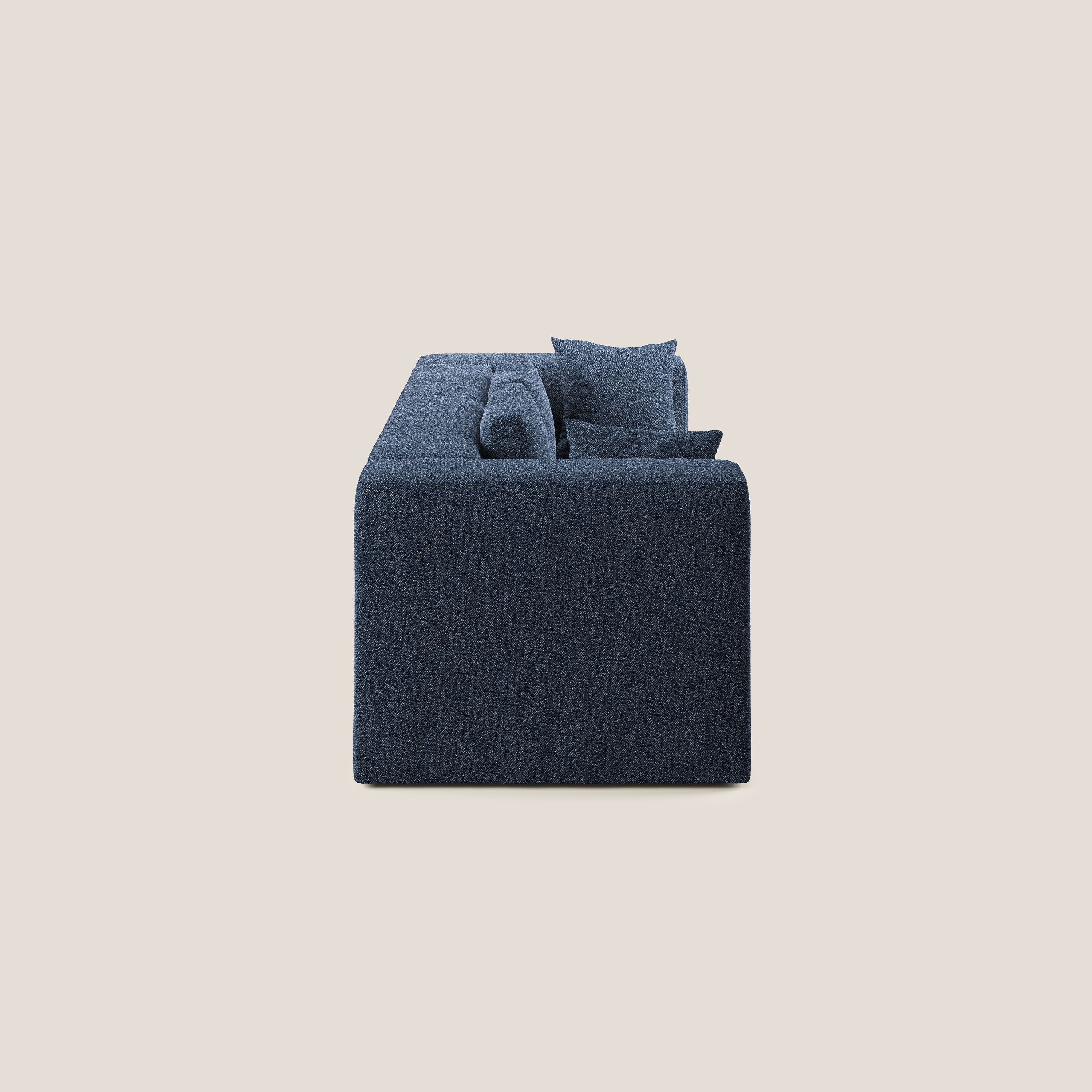 Nettuno divano moderno componibile in morbido tessuto bouclè T07 blu - divitt.sbs