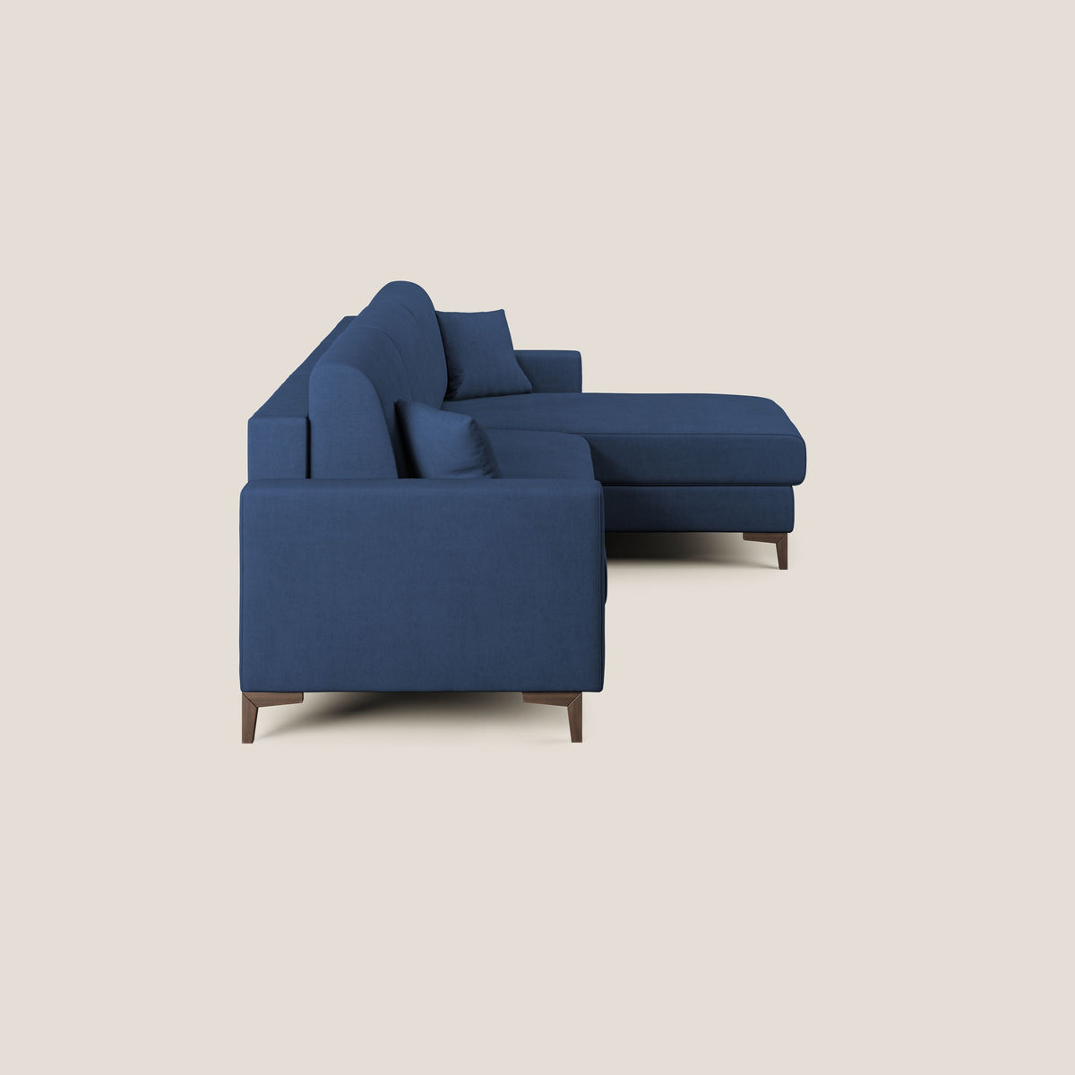 Kafka divano letto angolare in morbido tessuto impermeabile T02 blu - divitt.sbs