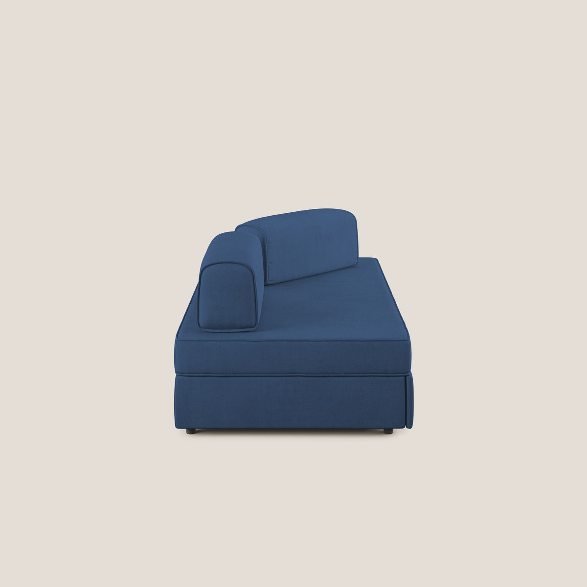 Liberty divano con pouf estraibile e schienali movibili in tessuto morbido impermeabile T02 blu - divitt.sbs