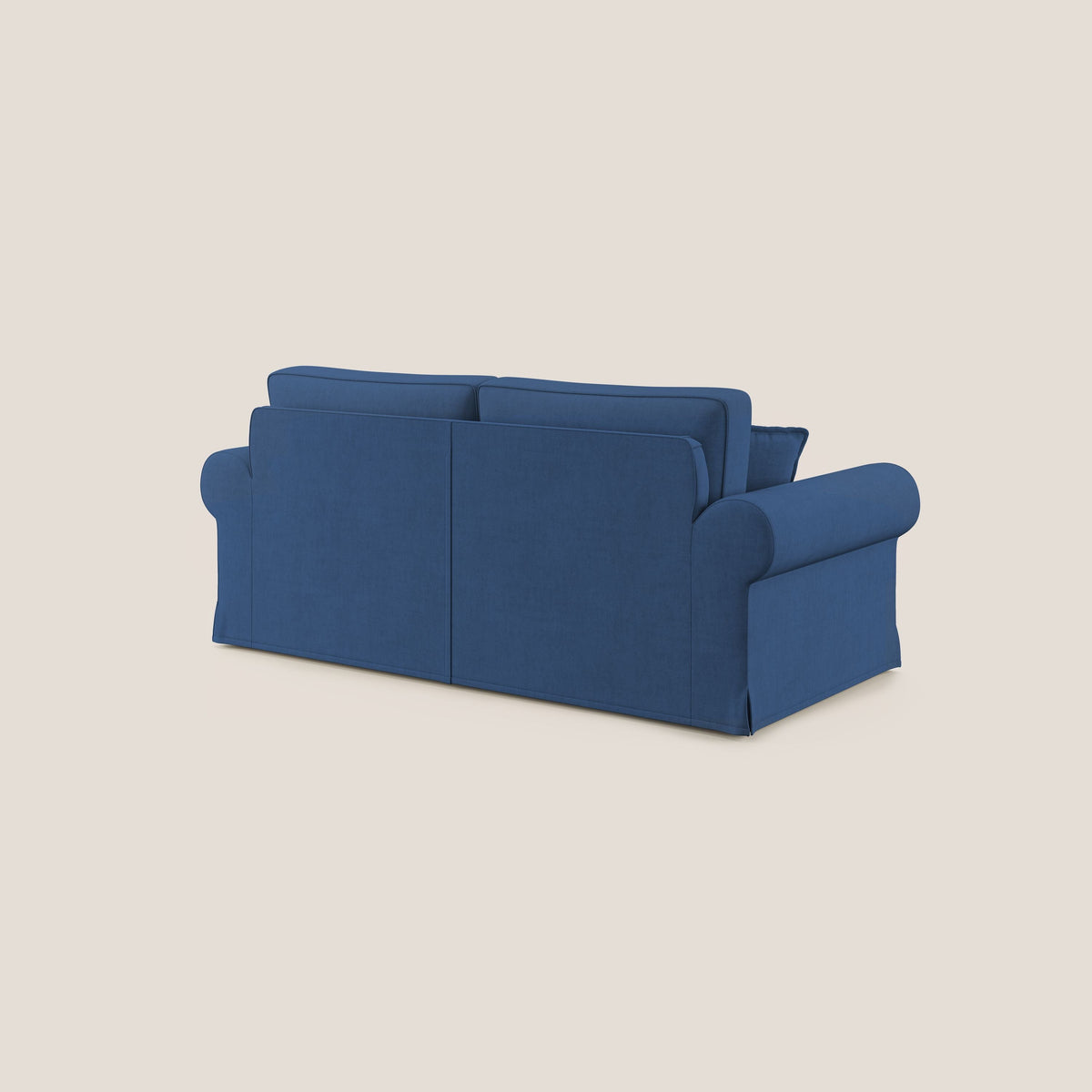 Lady divano classico in piuma d'oca realizzato con tessuto impermeabile T02 blu - divitt.sbs