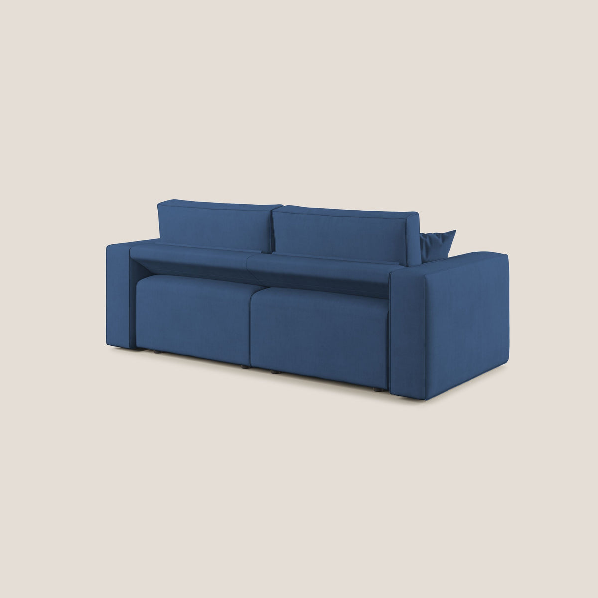 Morfeo divano con sedute estraibili in morbido tessuto impermeabile T02 blu - divitt.sbs