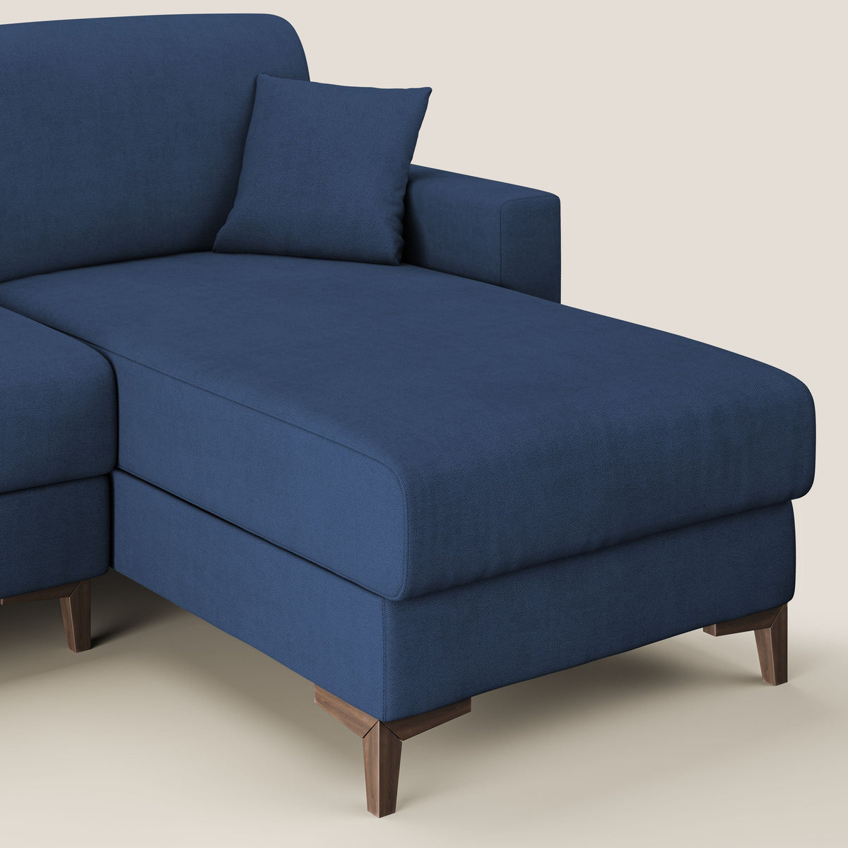 Kafka divano letto angolare in morbido tessuto impermeabile T02 blu - divitt.sbs