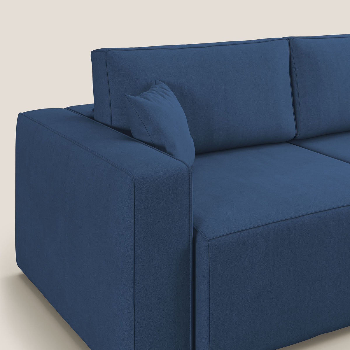 Morfeo divano con sedute estraibili in morbido tessuto impermeabile T02 blu - divitt.sbs
