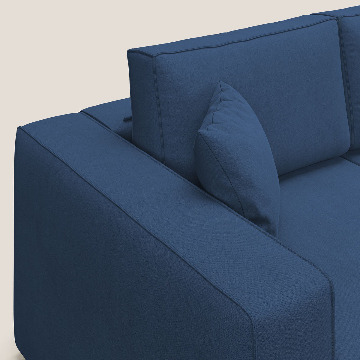 Morfeo divano con 3 sedute estraibili in morbido tessuto impermeabile T02 blu - divitt.sbs
