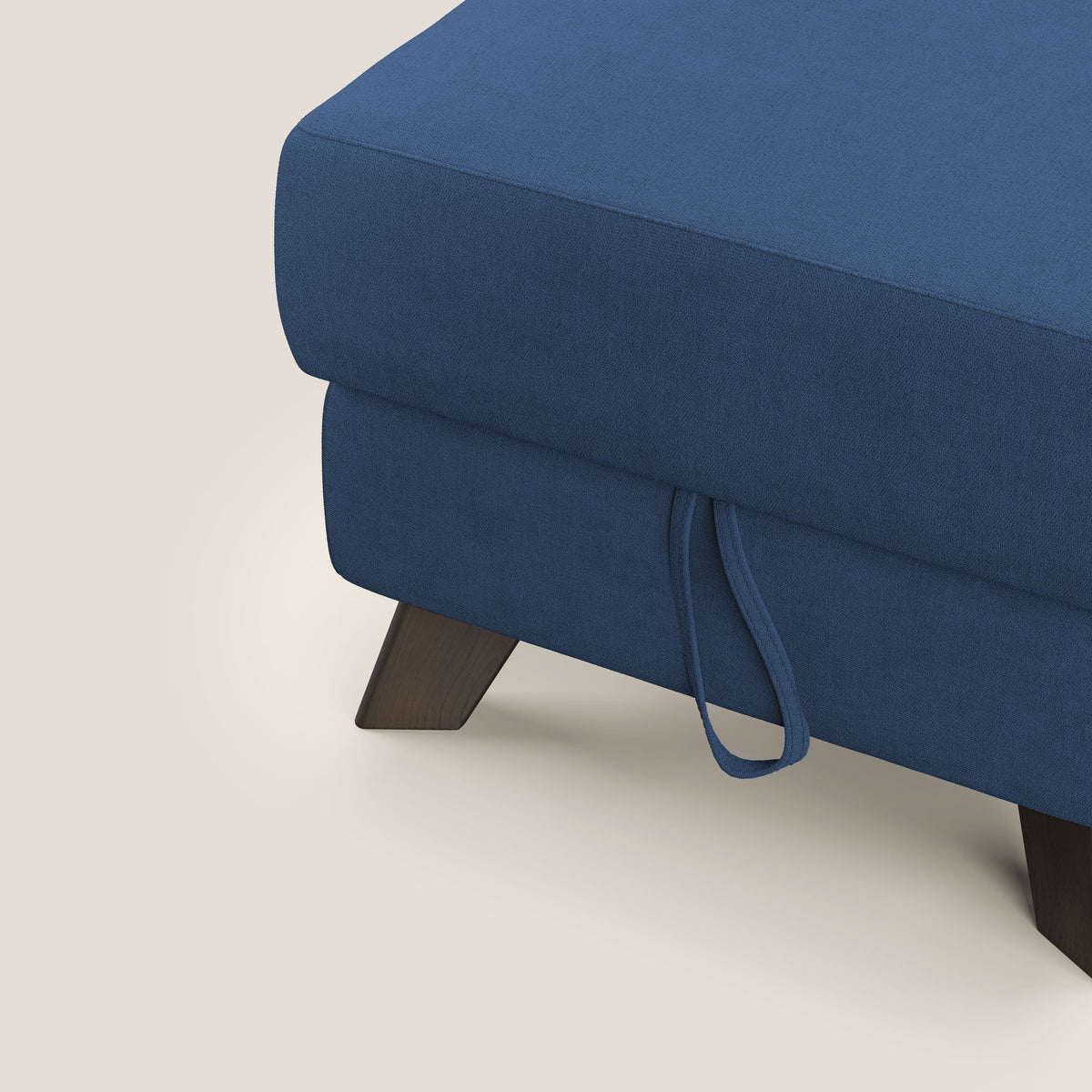 Moon Pouf contenitore e piedini alti in tessuto morbido impermeabile T02 blu - divitt.sbs