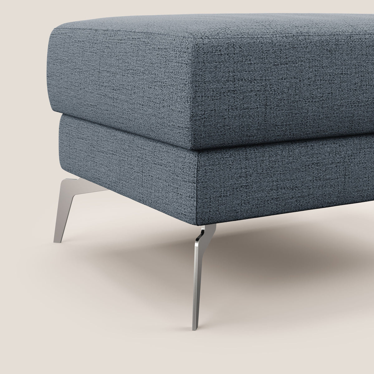 Star Pouf con piedini alti in tessuto impermeabile fiammato T03 blu - divitt.sbs