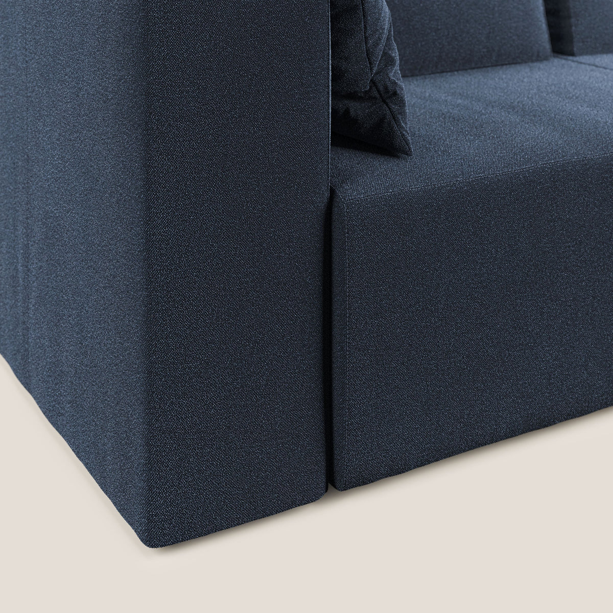 Nettuno divano angolare componibile in morbido tessuto bouclè T07 blu - divitt.sbs