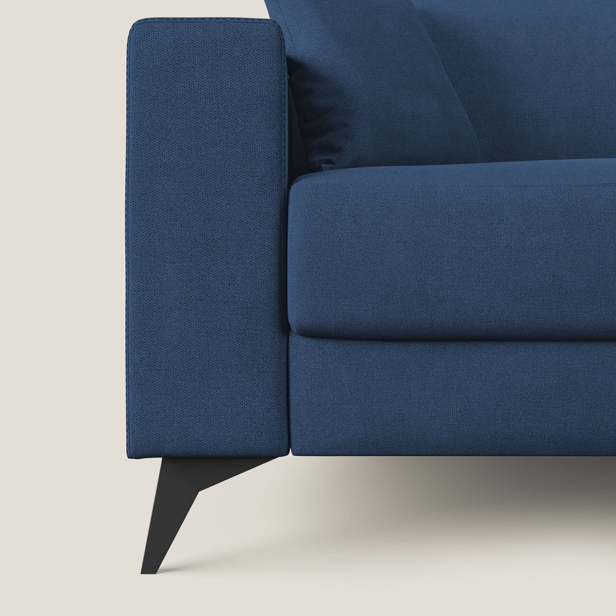 Pegaso divano letto angolare con poggiatesta reclinabili e rivestimento impermeabile T02 blu - divitt.sbs