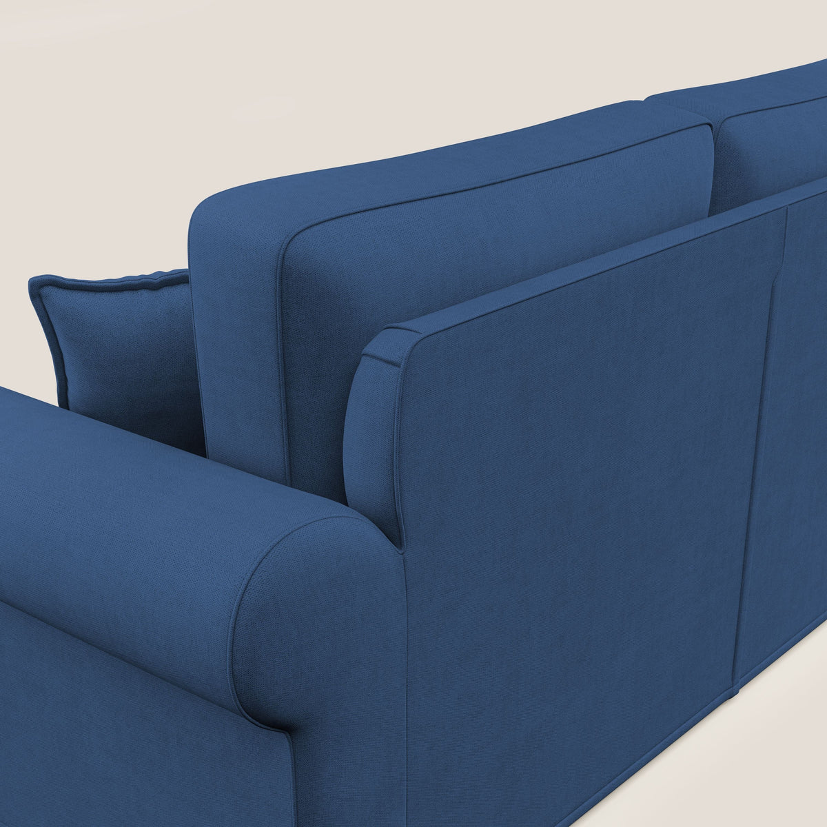 Lady divano classico in piuma d'oca realizzato con tessuto impermeabile T02 blu - divitt.sbs