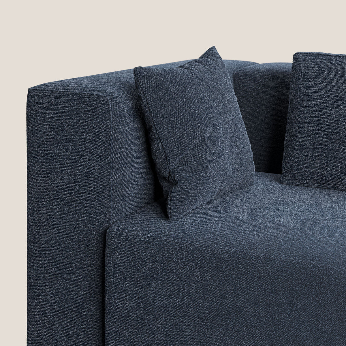 Nettuno divano moderno componibile in morbido tessuto bouclè T07 blu - divitt.sbs