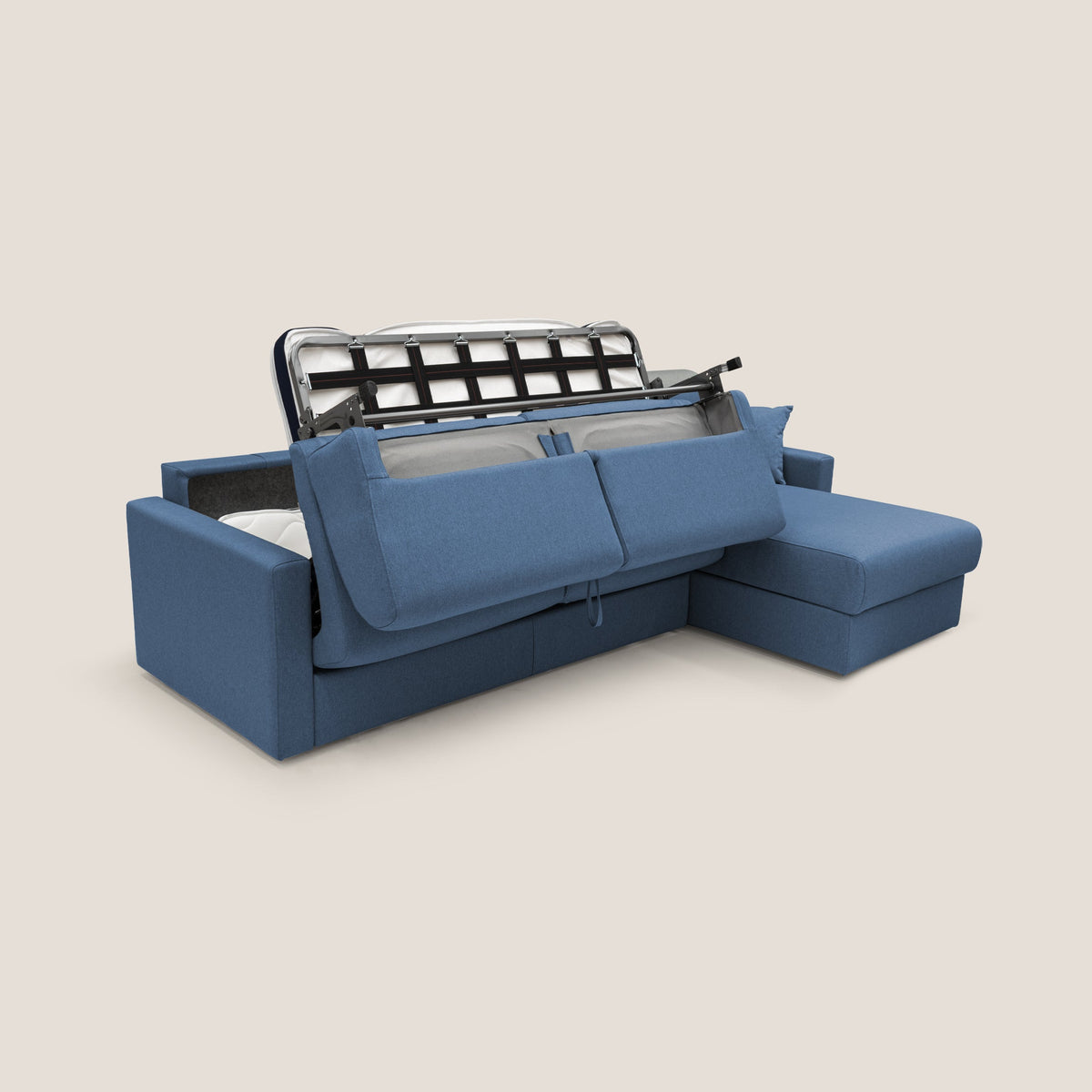 Chris Divano letto angolare 5 posti in tessuto impermeabile T13 blu - divitt.sbs