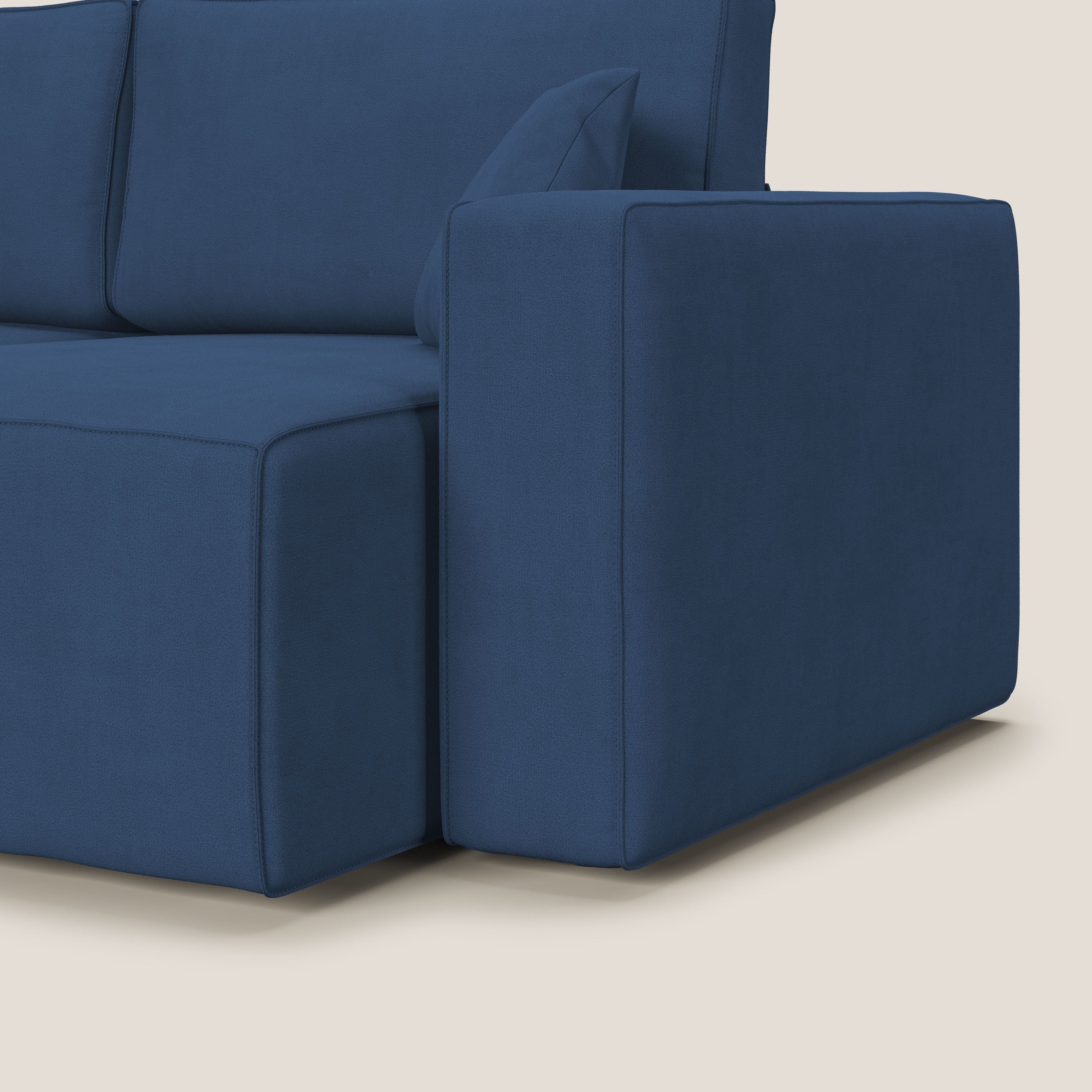 Morfeo divano con sedute estraibili in morbido tessuto impermeabile T02 blu - divitt.sbs
