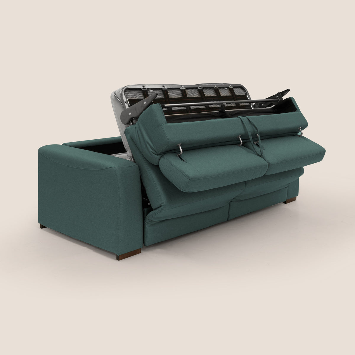 Poseidon divano letto + relax elettrico in tessuto smacchiabile impermeabile T05 verde - divitt.sbs