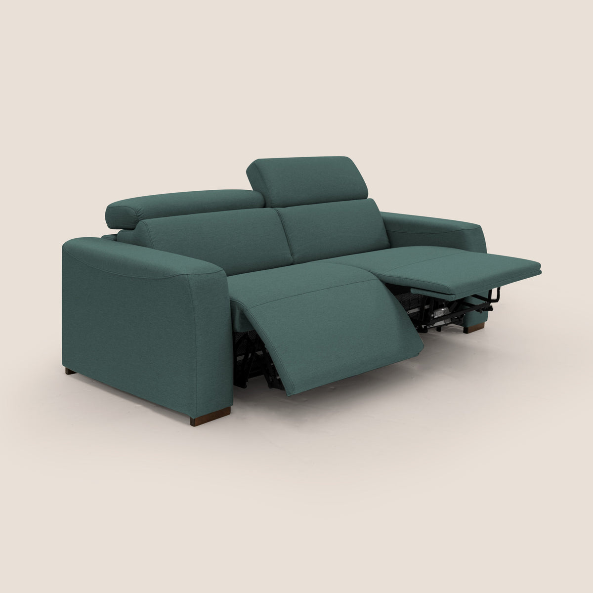 Poseidon divano letto + relax elettrico in tessuto smacchiabile impermeabile T05 verde - divitt.sbs