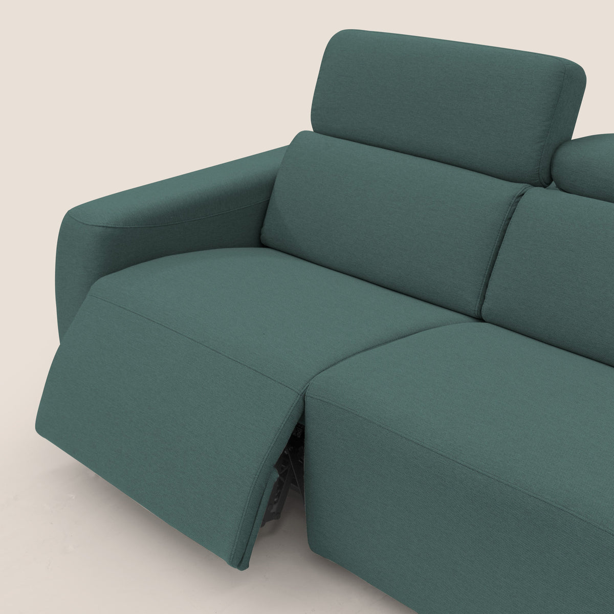 Poseidon divano letto + relax elettrico in tessuto smacchiabile impermeabile T05 verde - divitt.sbs