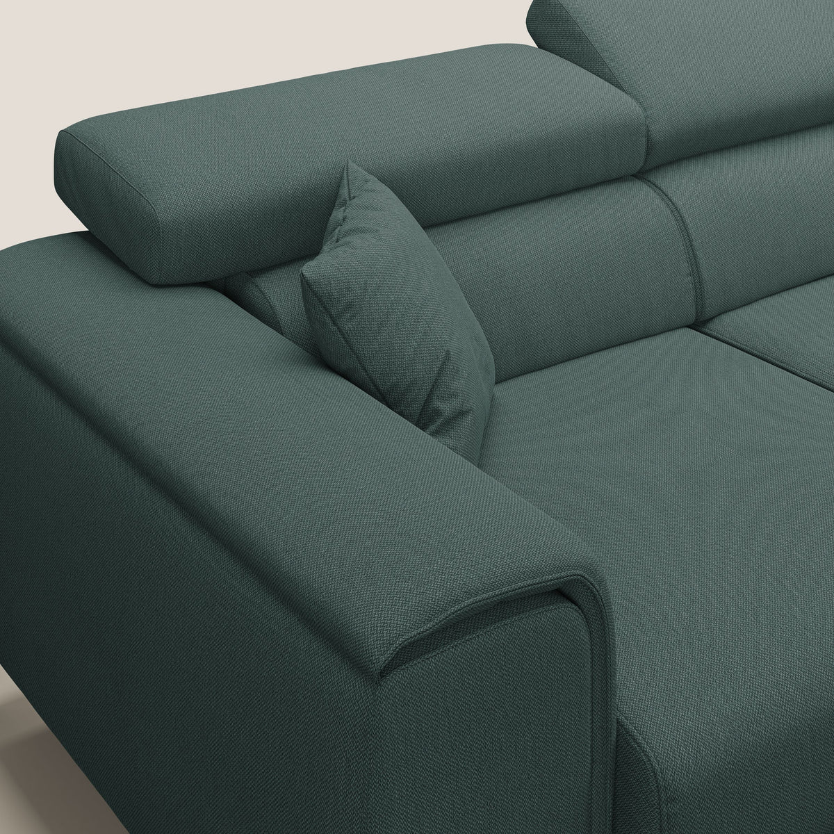 Fusion Divano angolare con sedute scorrevoli in tessuto morbido smacchiabile T05 verde - divitt.sbs