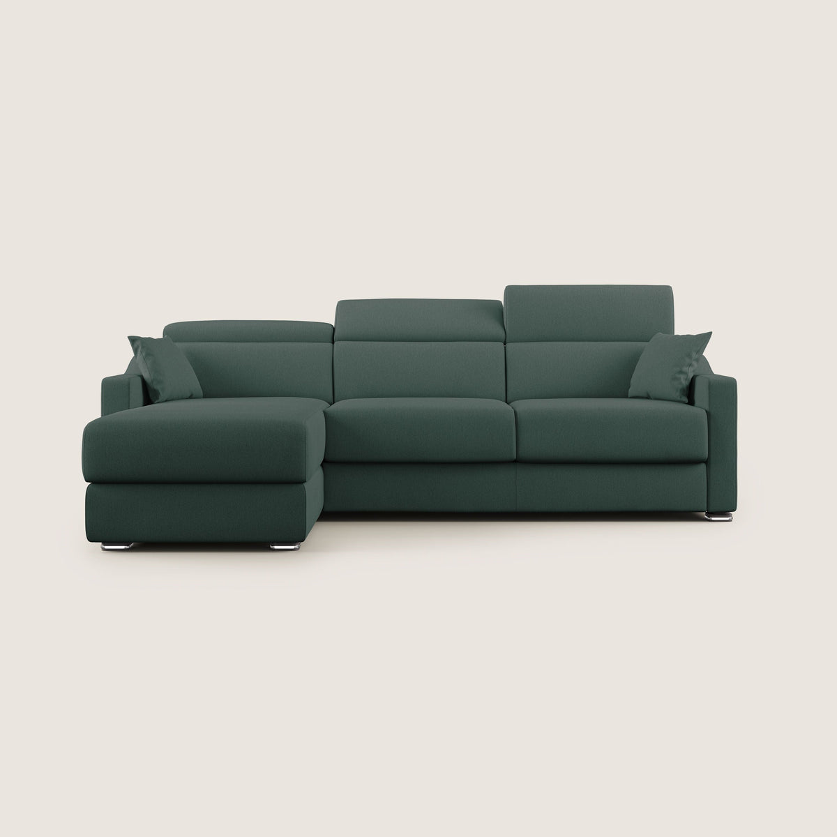 Amber divano letto angolare in tessuto smacchiabile T05 verde - divitt.sbs