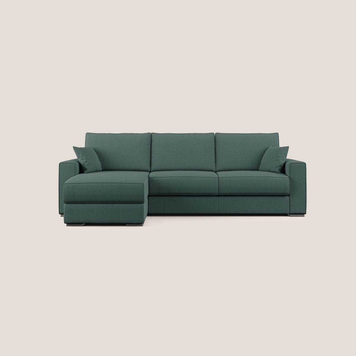 Dream Divano letto angolare in tessuto smacchiabile T05 verde - divitt.sbs
