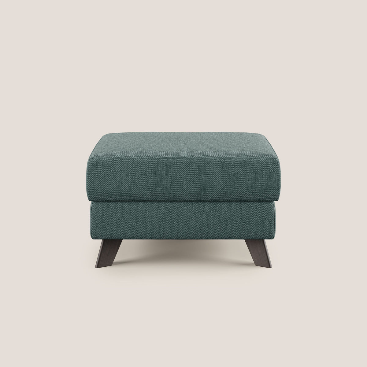 Moon Pouf contenitore e piedini alti in tessuto smacchiabile con acqua T05 verde - divitt.sbs