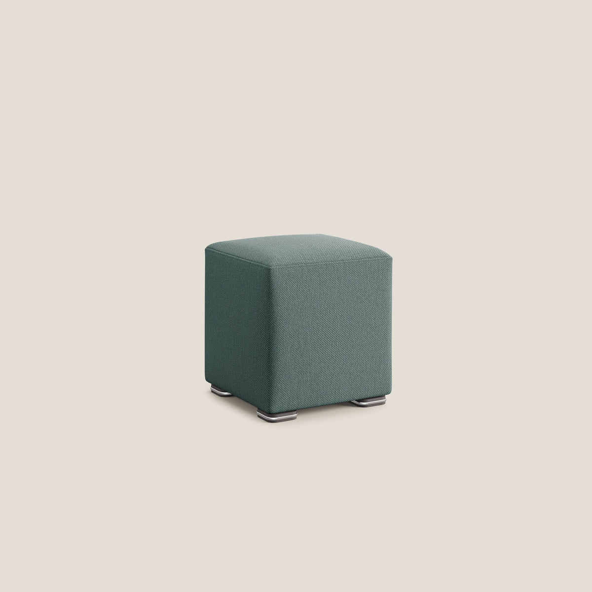 Cube pouf in tessuto morbido smacchiabile T05 verde - divitt.sbs