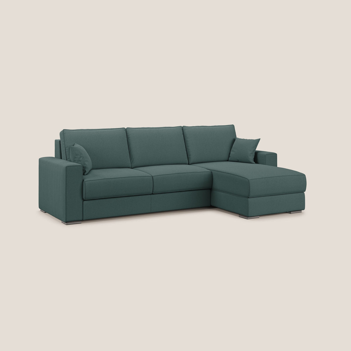 Dream Divano letto angolare in tessuto smacchiabile T05 verde - divitt.sbs