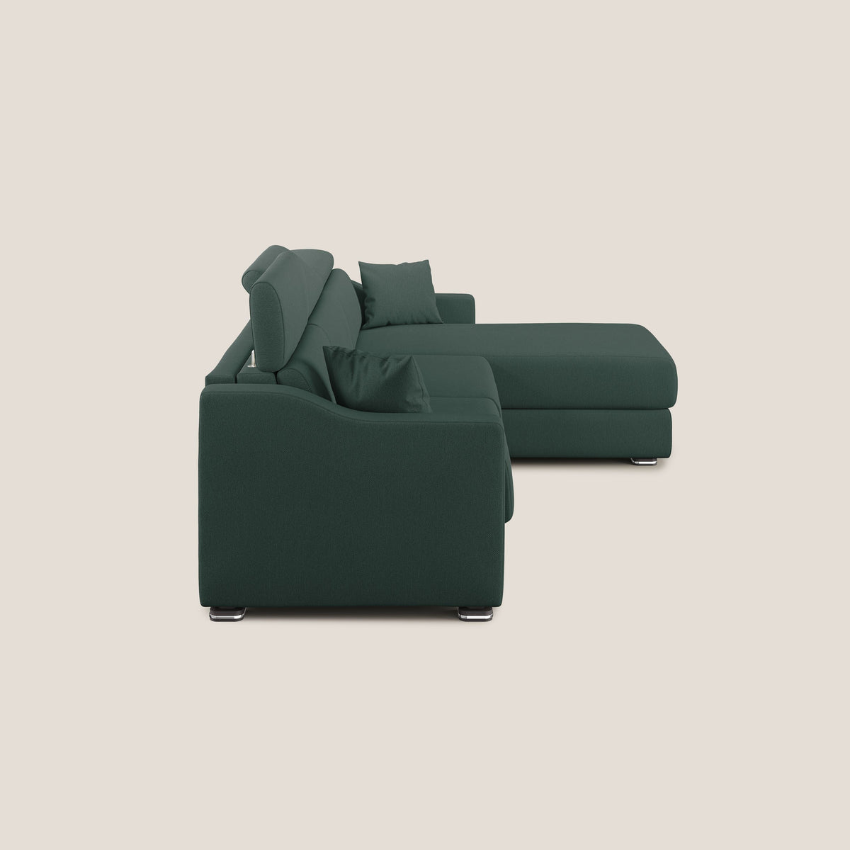 Amber divano letto angolare in tessuto smacchiabile T05 verde - divitt.sbs