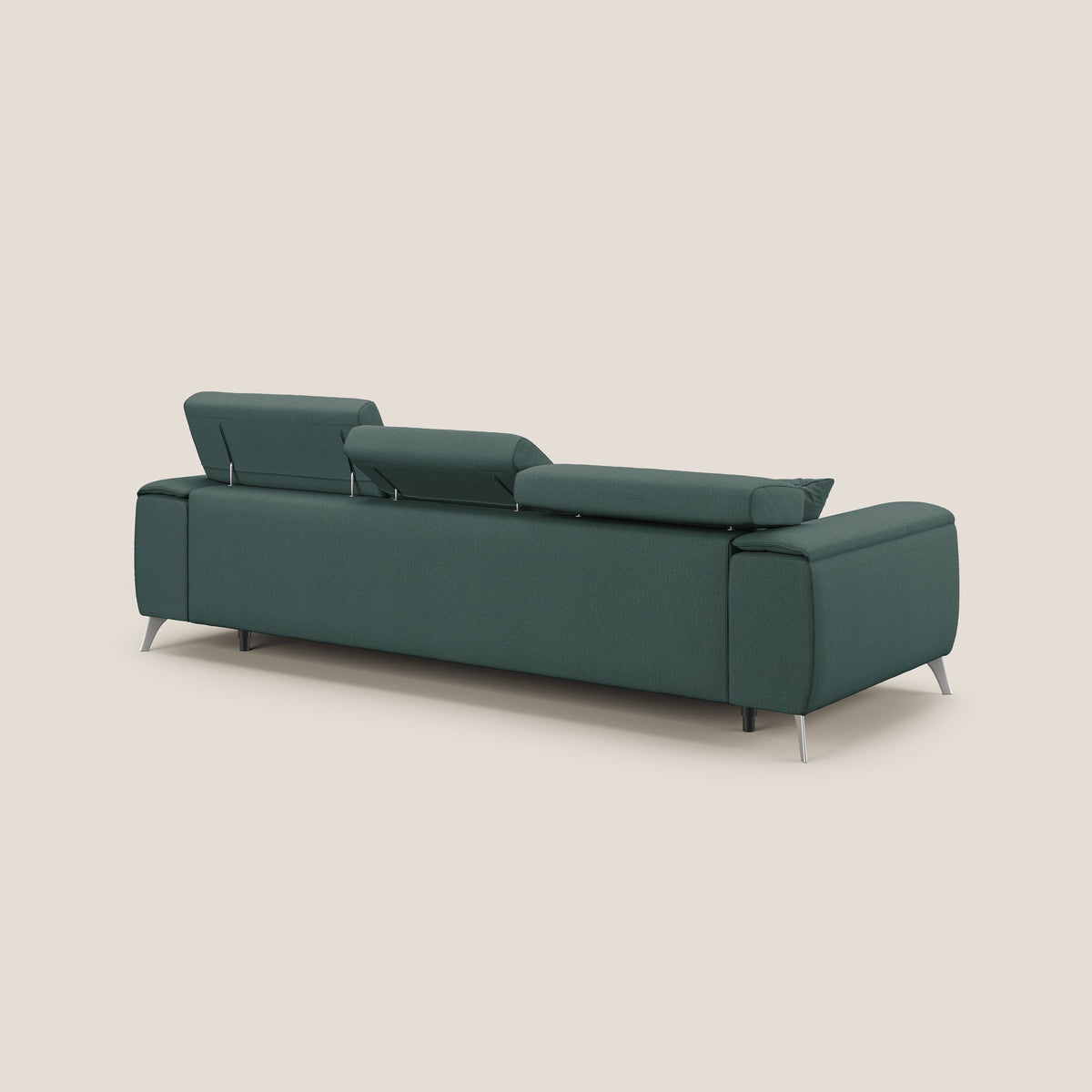 Fusion Divano angolare con sedute scorrevoli in tessuto morbido smacchiabile T05 verde - divitt.sbs