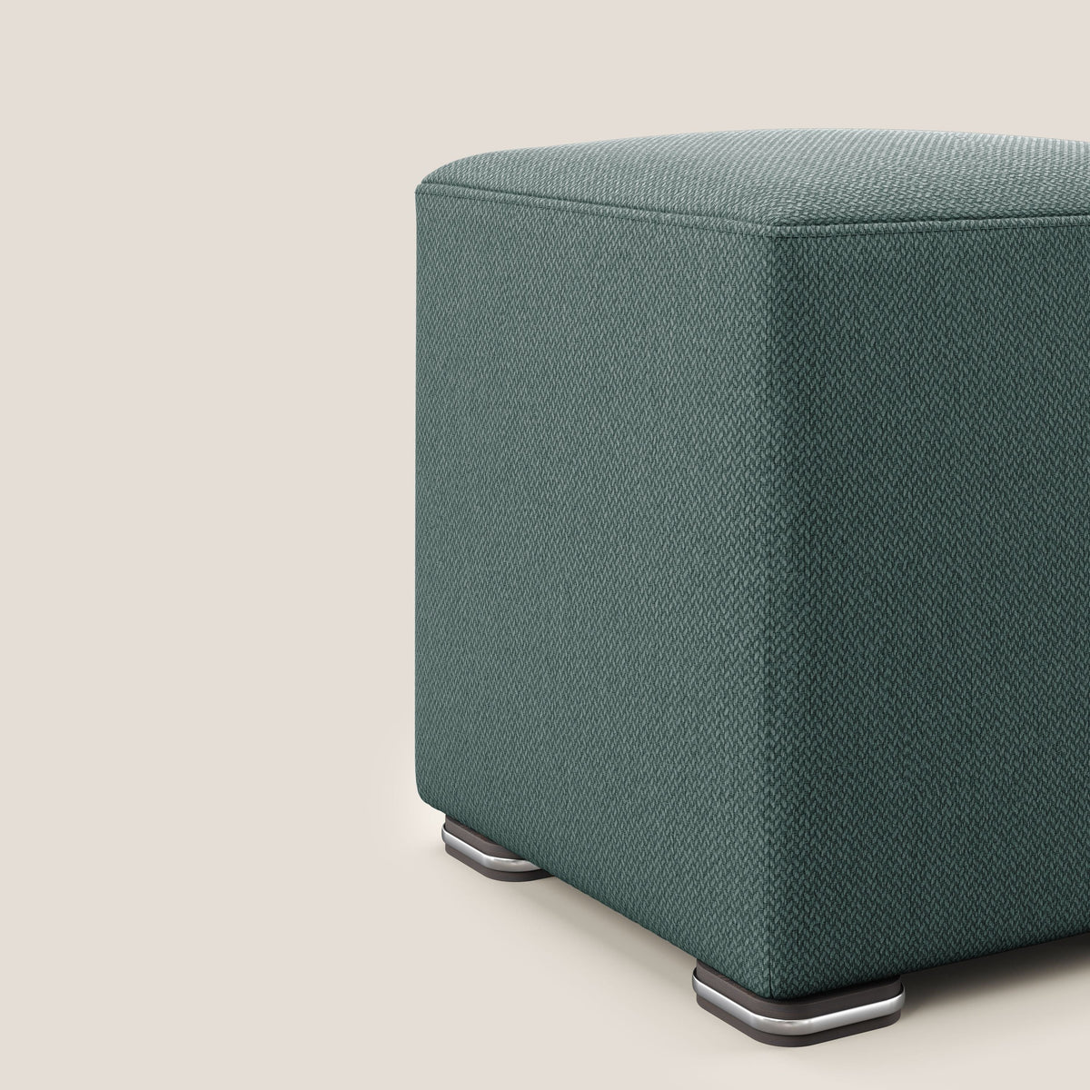 Cube pouf in tessuto morbido smacchiabile T05 verde - divitt.sbs