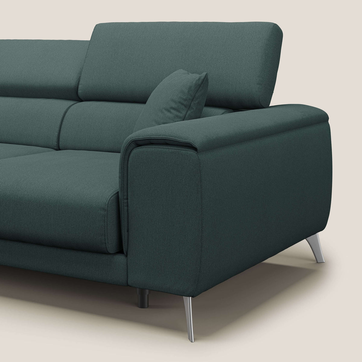 Fusion divano con 3 sedute allungabili in tessuto smacchiabile T05 verde - divitt.sbs