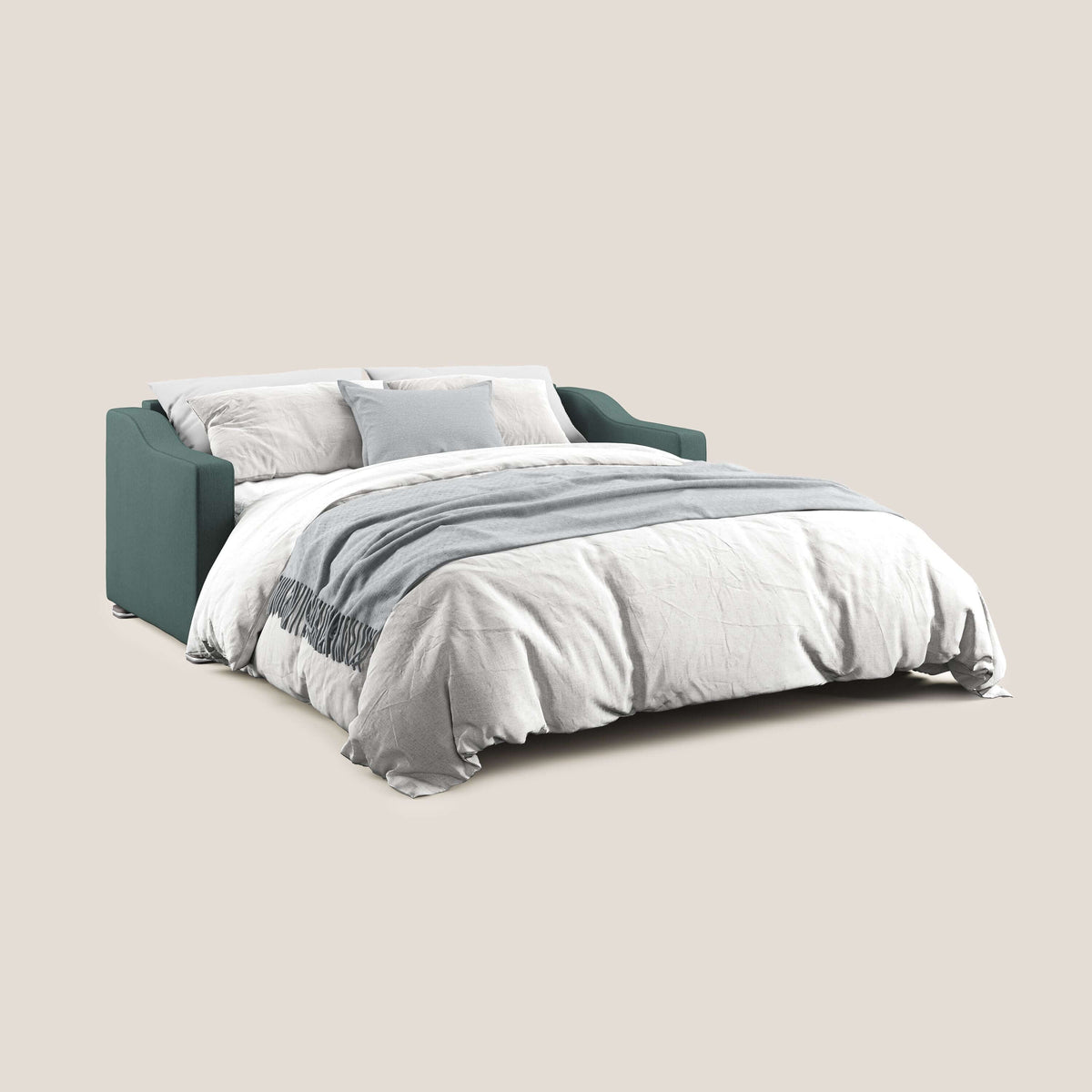 Amber divano letto matrimoniale in tessuto smacchiabile T05 verde - divitt.sbs