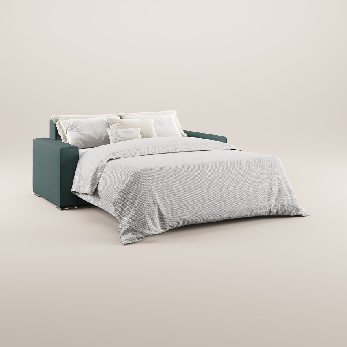 Dream Divano letto moderno dai morbidi cuscini in tessuto smacchiabile T05 verde - divitt.sbs