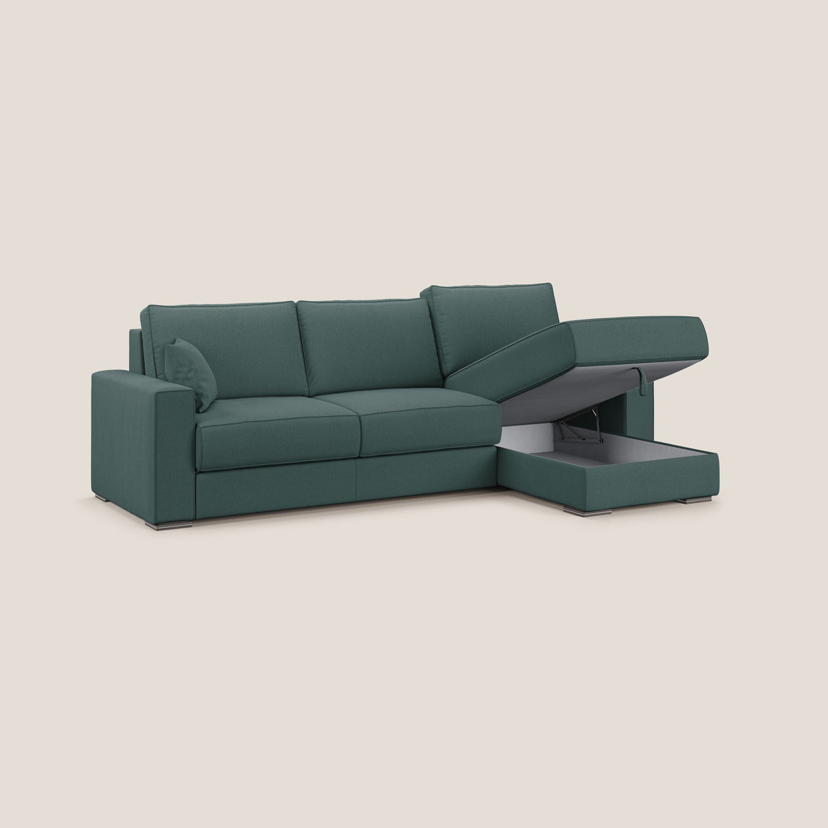 Dream Divano letto angolare in tessuto smacchiabile T05 verde - divitt.sbs