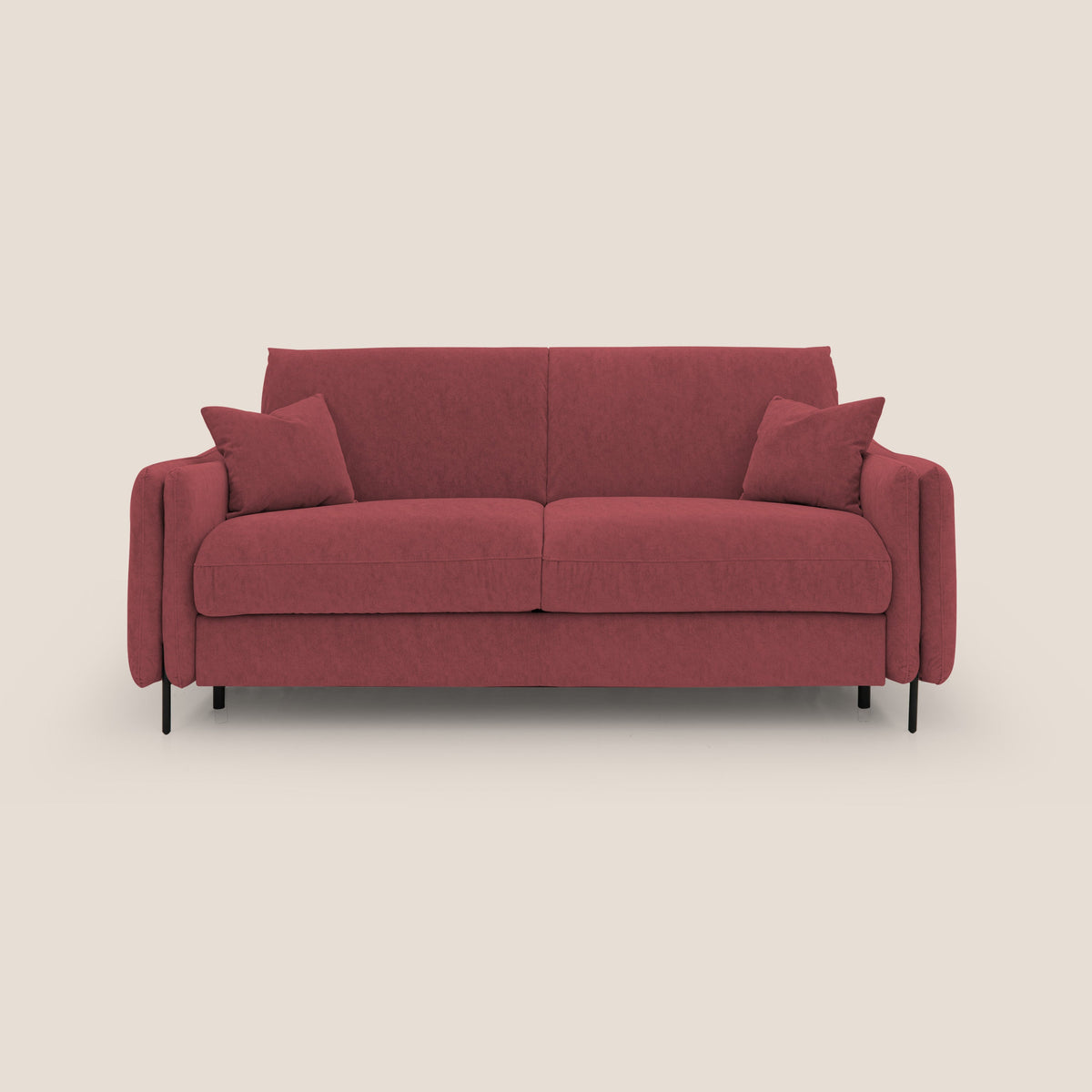 Gregory Divano letto con materasso h18 cm in microfibra effetto velluto impermeabile T09 rosso - divitt.sbs