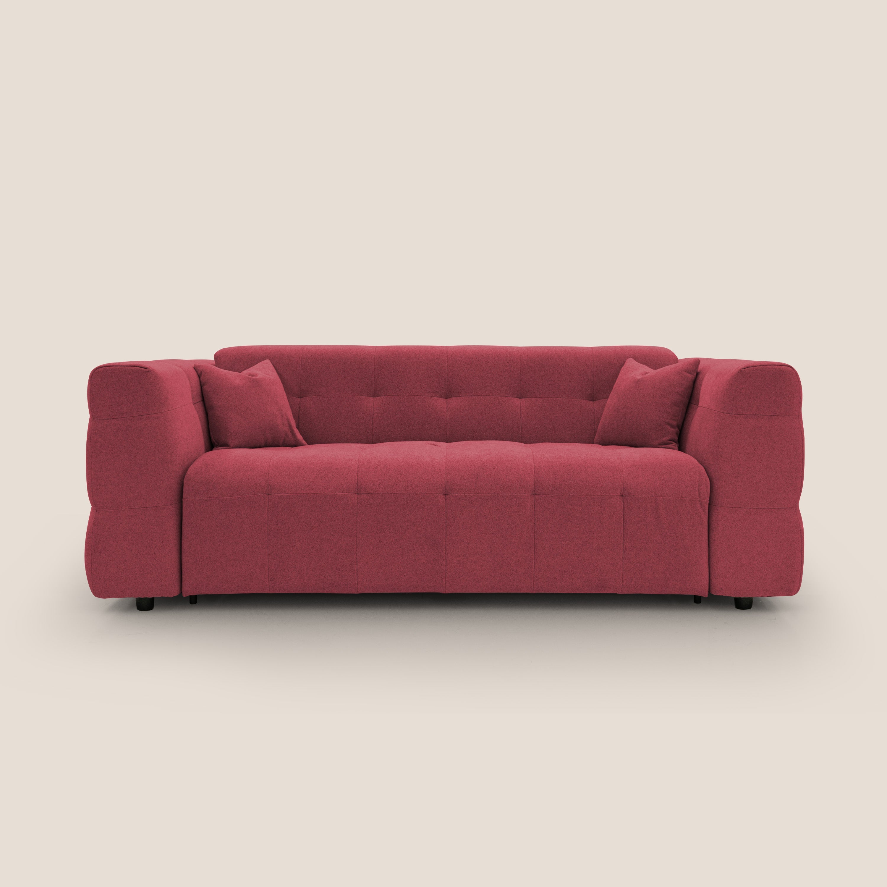 Tender Divano letto matrimoniale dal design innovativo in tessuto bouclet impermeabile T07 rosso - divitt.sbs