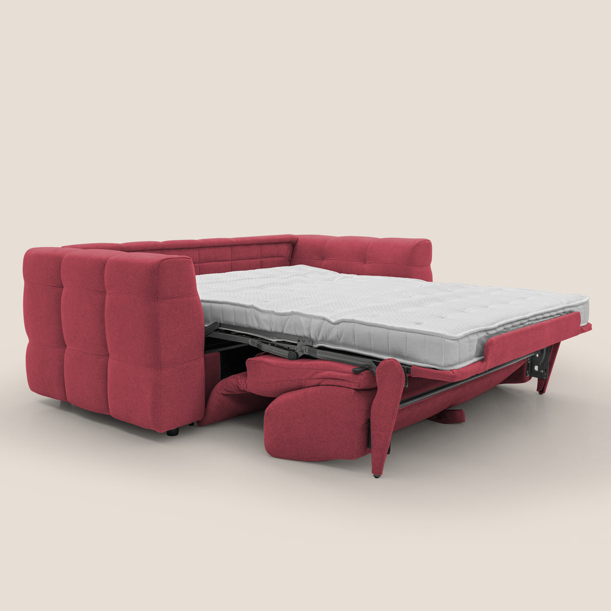 Tender Divano letto matrimoniale dal design innovativo in tessuto bouclet impermeabile T07 rosso - divitt.sbs