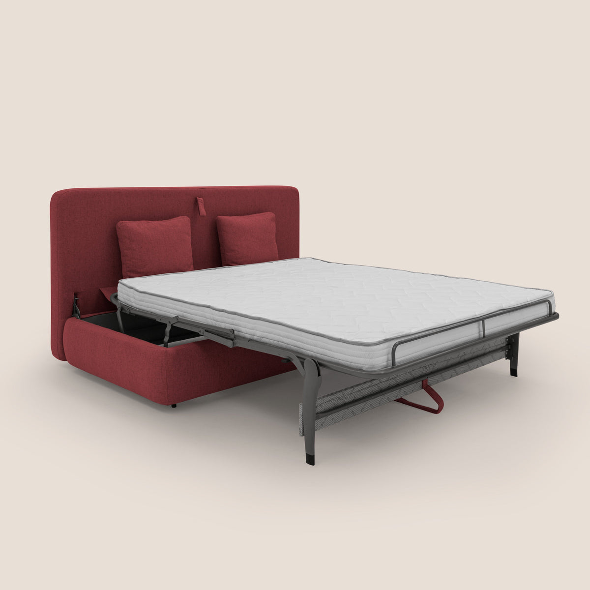 Gransasso Divano letto matrimoniale dal DESIGN innovativo in tessuto impermeabile T03 rosso - divitt.sbs