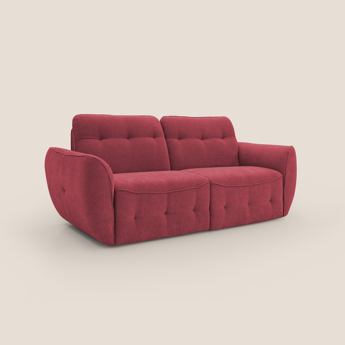 Cerbero divano 2 e 3 posti in morbido bouclé impermeabile T07 rosso - divitt.sbs