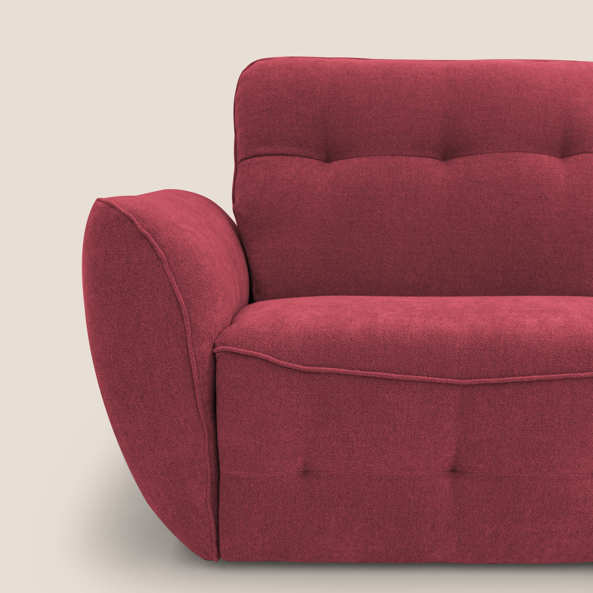 Cerbero divano 2 e 3 posti in morbido bouclé impermeabile T07 rosso - divitt.sbs