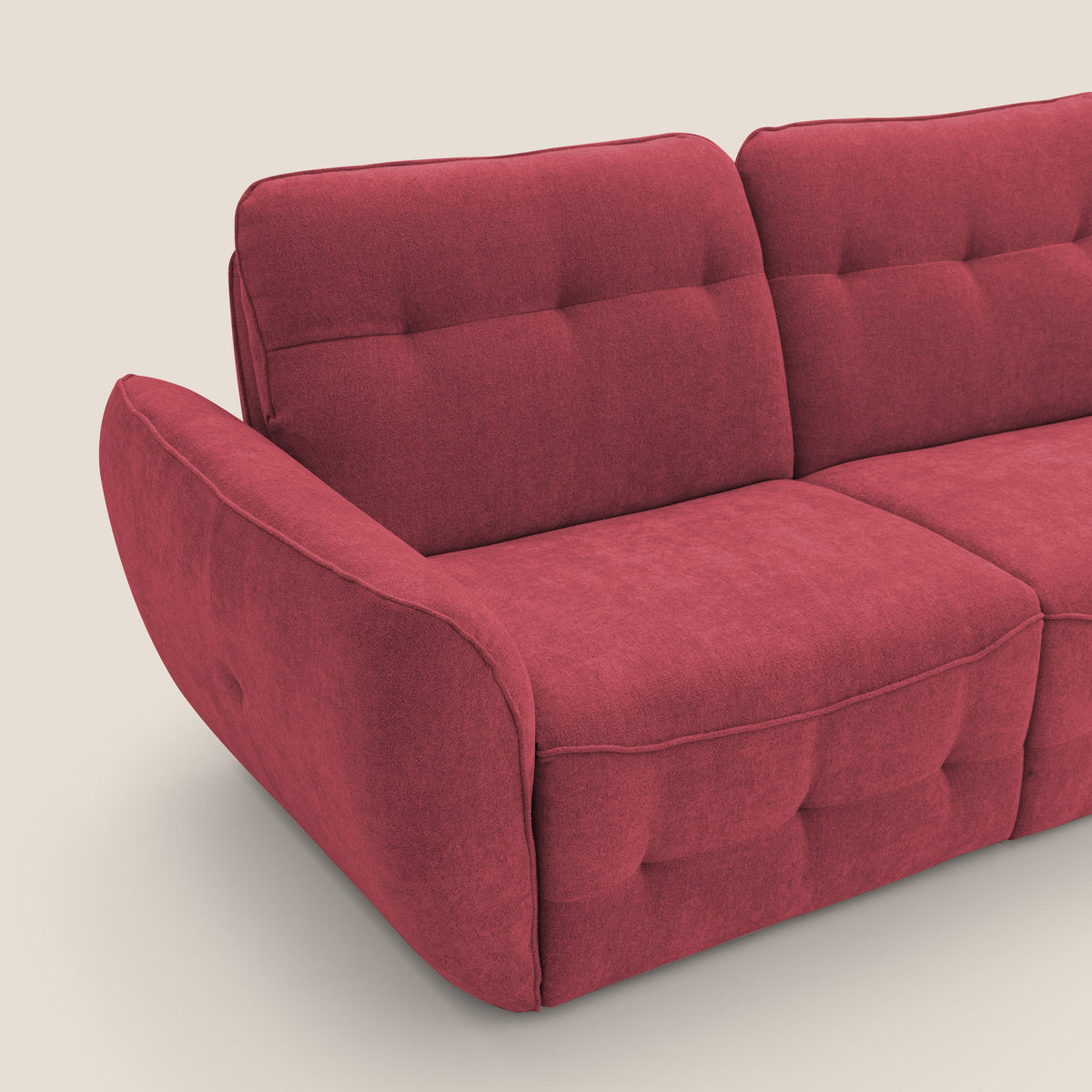 Cerbero divano 2 e 3 posti in morbido bouclé impermeabile T07 rosso - divitt.sbs