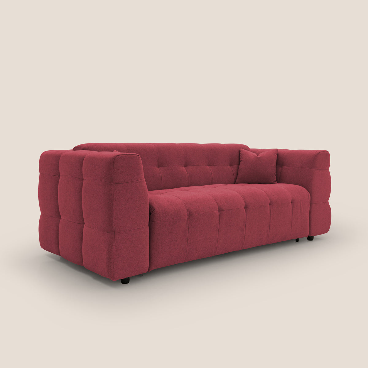 Tender Divano letto matrimoniale dal design innovativo in tessuto bouclet impermeabile T07 rosso - divitt.sbs