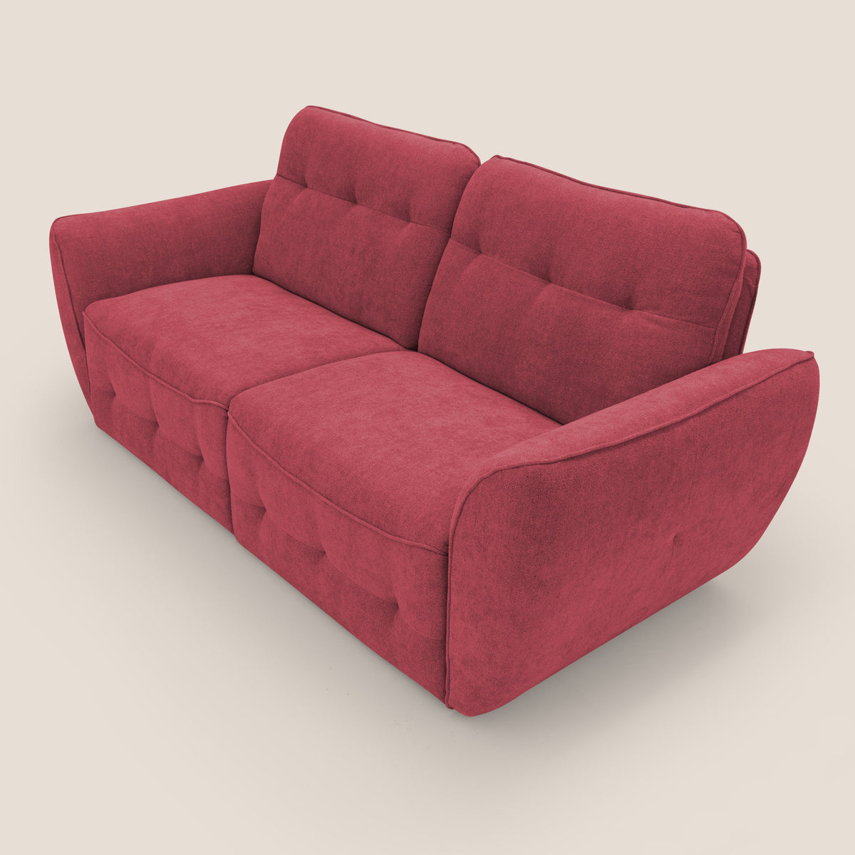 Cerbero divano 2 e 3 posti in morbido bouclé impermeabile T07 rosso - divitt.sbs