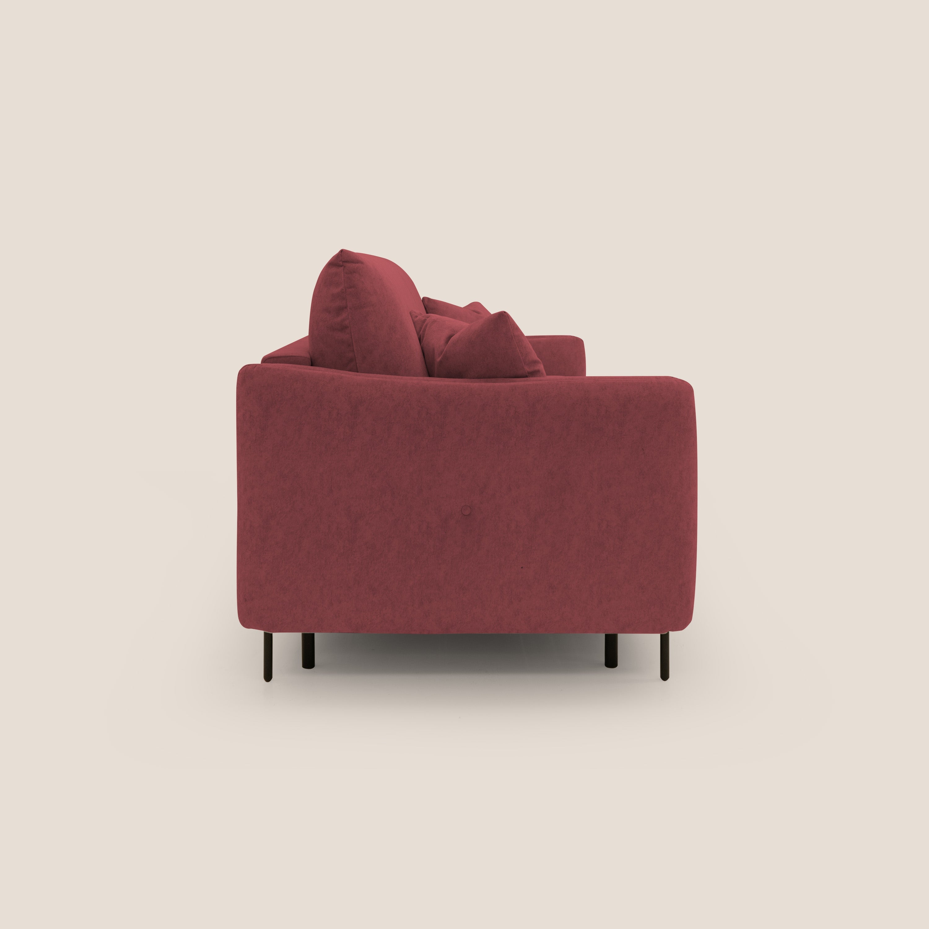 Gregory Divano letto con materasso h18 cm in microfibra effetto velluto impermeabile T09 rosso - divitt.sbs