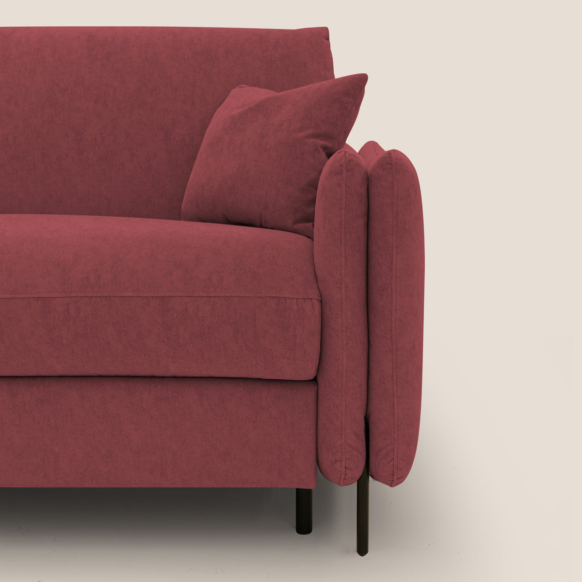 Gregory Divano letto con materasso h18 cm in microfibra effetto velluto impermeabile T09 rosso - divitt.sbs
