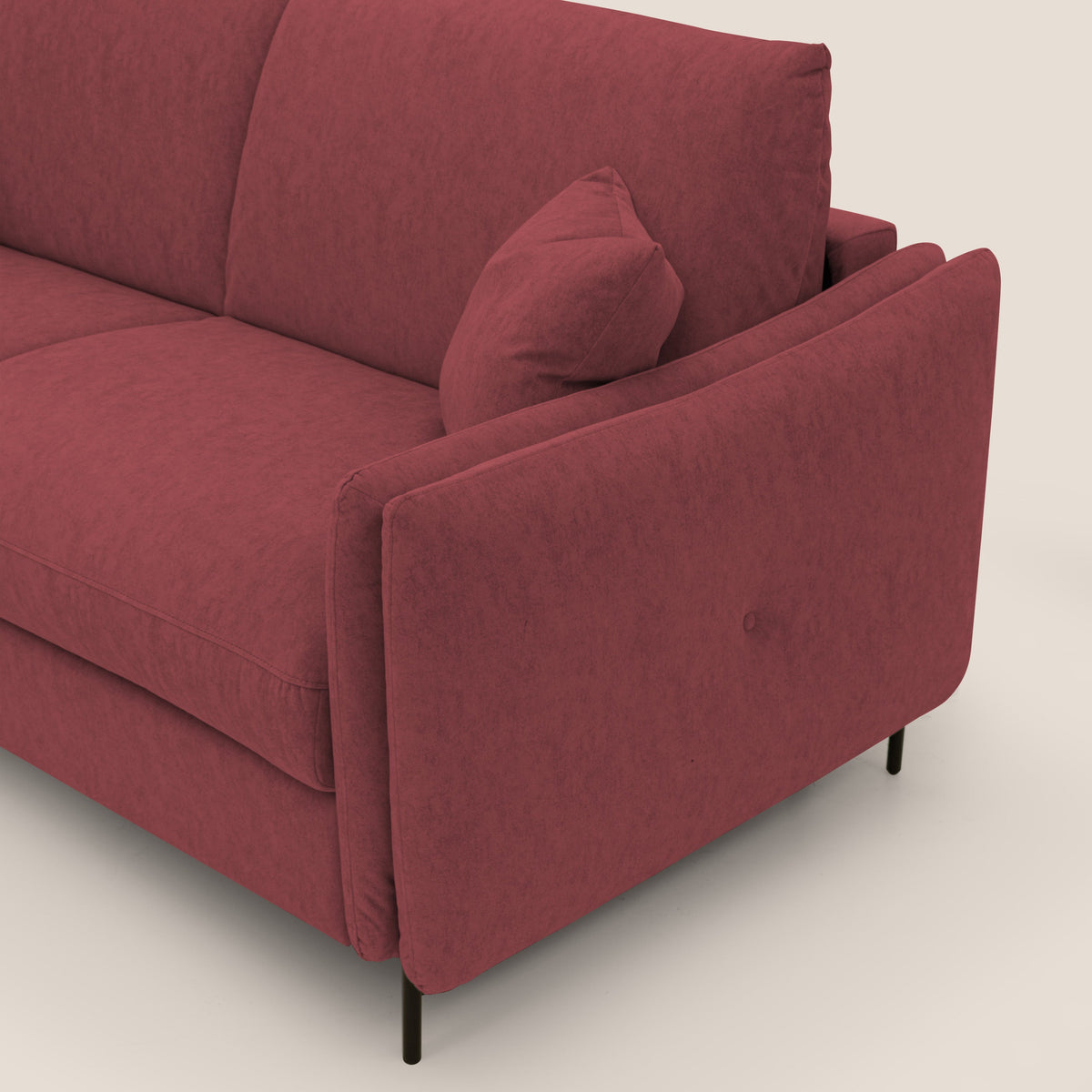 Gregory Divano letto con materasso h18 cm in microfibra effetto velluto impermeabile T09 rosso - divitt.sbs