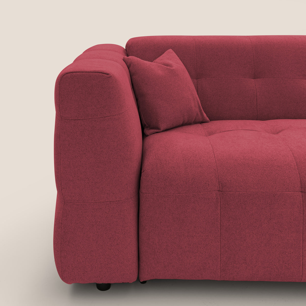 Tender Divano letto matrimoniale dal design innovativo in tessuto bouclet impermeabile T07 rosso - divitt.sbs