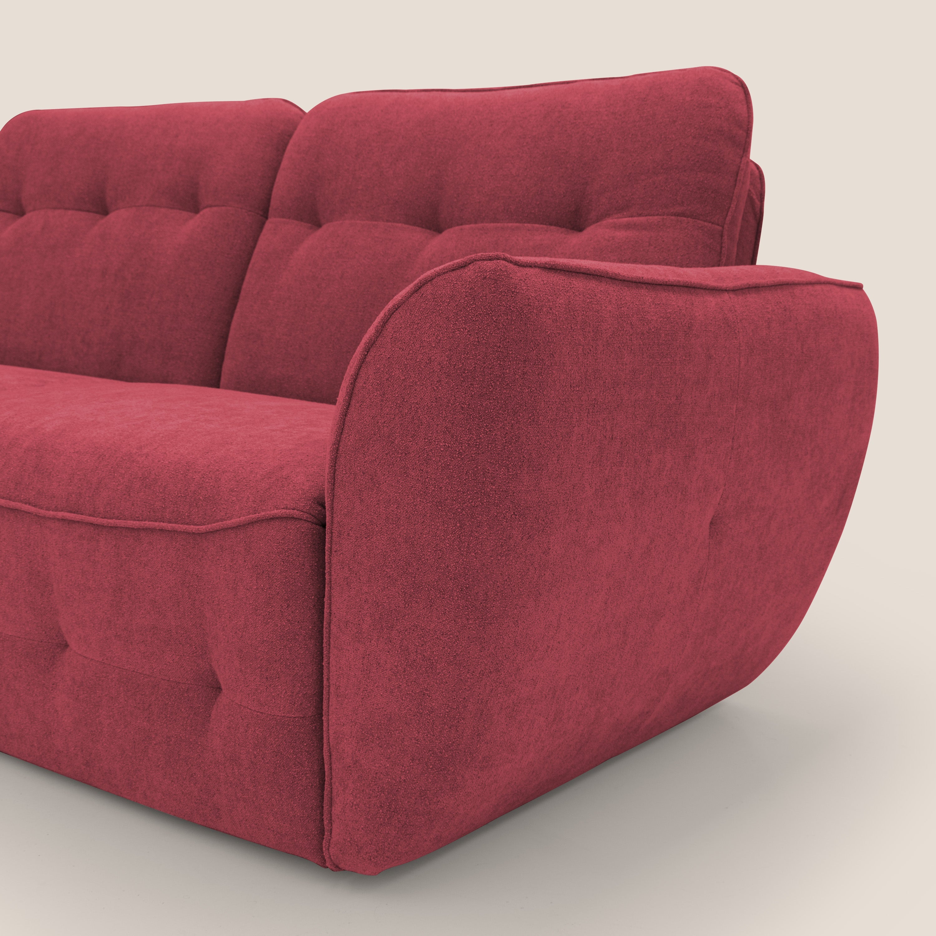 Cerbero divano 2 e 3 posti in morbido bouclé impermeabile T07 rosso - divitt.sbs
