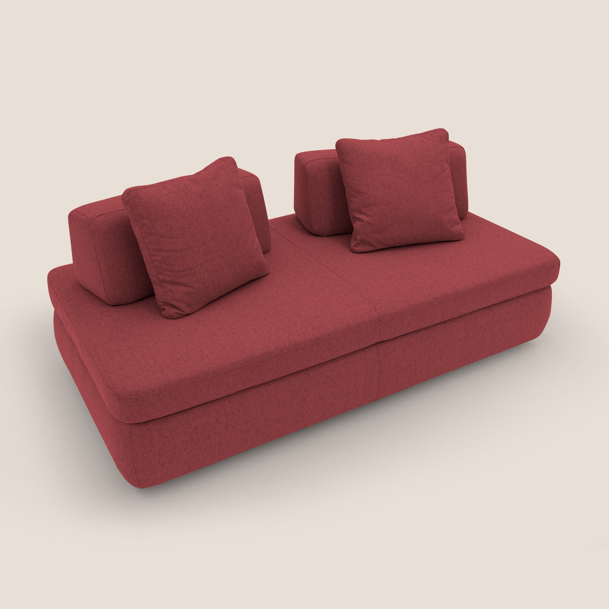 Gransasso Divano letto matrimoniale dal DESIGN innovativo in tessuto impermeabile T03 rosso - divitt.sbs