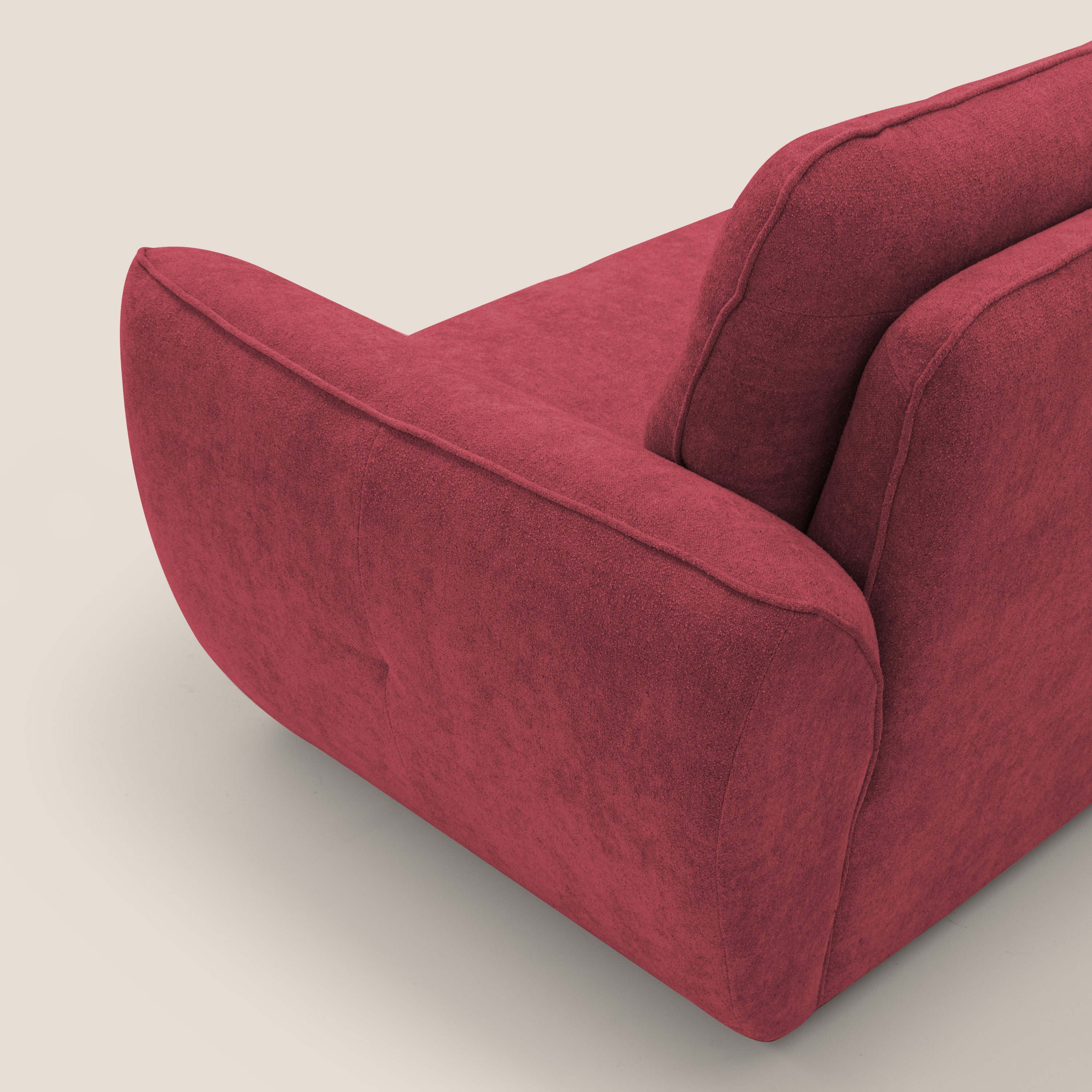 Cerbero divano 2 e 3 posti in morbido bouclé impermeabile T07 rosso - divitt.sbs