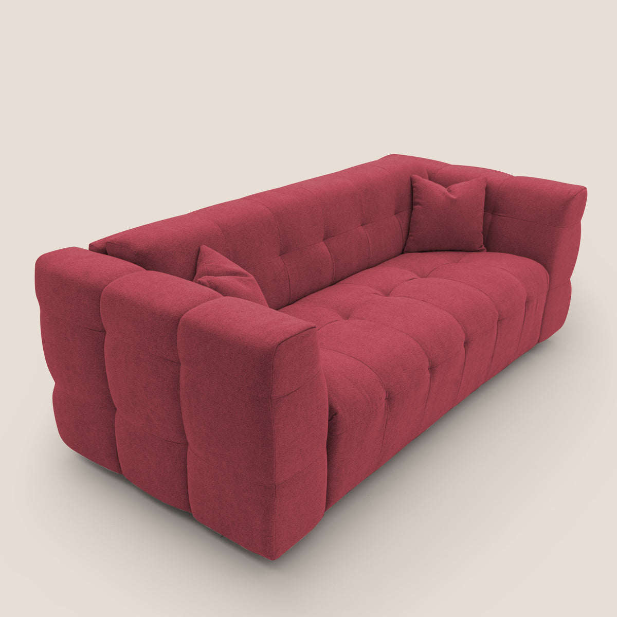 Tender Divano letto matrimoniale dal design innovativo in tessuto bouclet impermeabile T07 rosso - divitt.sbs