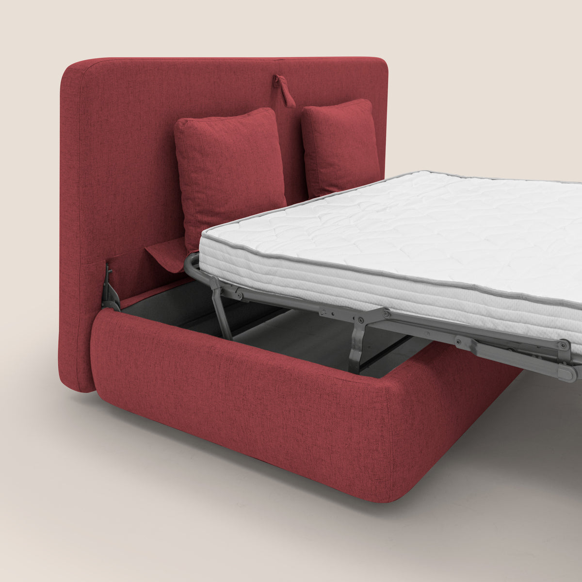 Gransasso Divano letto matrimoniale dal DESIGN innovativo in tessuto impermeabile T03 rosso - divitt.sbs